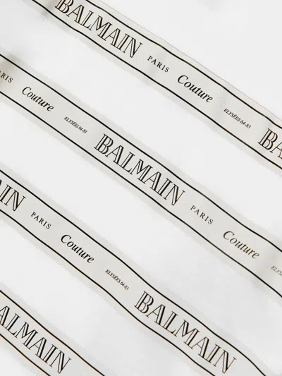 Balmain Baby Striped Logo T-shirt In White