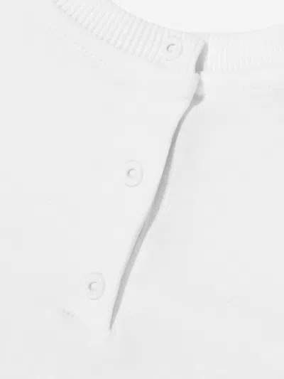 Balmain Baby Striped Logo T-shirt In White