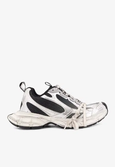 Balenciaga 3xl White Low Top Sneakers With Logo Detail In Tech Fabric Man In White