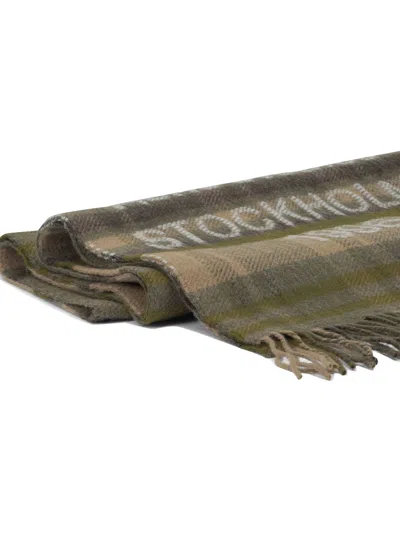 Acne Studios Green Wool Scarf In Multi