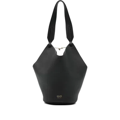 Khaite Lotus Chain Detailed Mini Tote Bag In Black