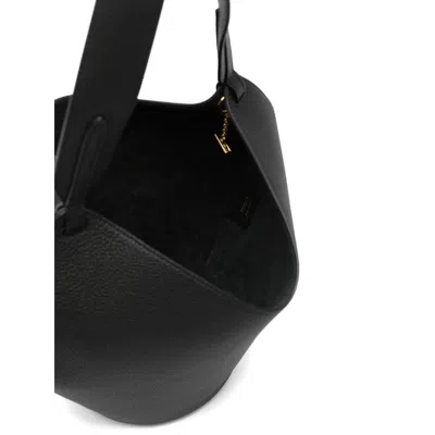Khaite Lotus Chain Detailed Mini Tote Bag In Black