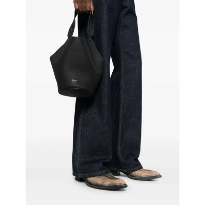 Khaite Lotus Chain Detailed Mini Tote Bag In Black