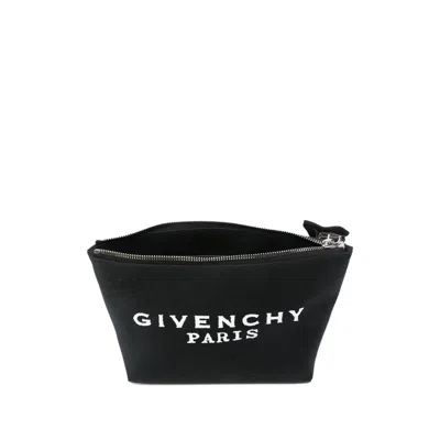 Givenchy Bow-detailed Logo Clutch Bag In Black