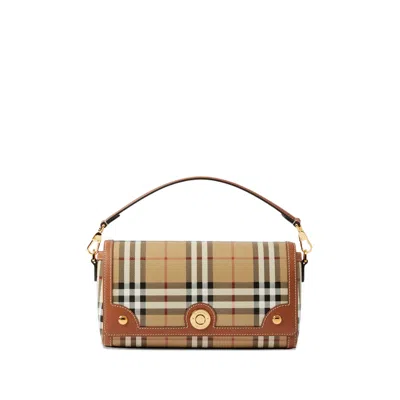 Burberry Womens Briar Brown Check-print Flap-front Woven-blend Cross-body Bag