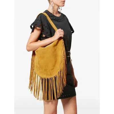 Isabel Marant Oskan Fringed Suede Shoulder Bag In Brown
