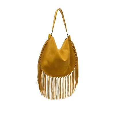 Isabel Marant Oskan Fringed Suede Shoulder Bag In Brown