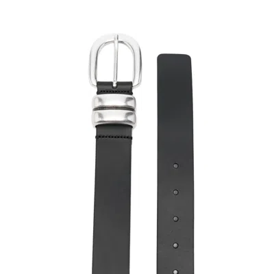 By Malene Birger Zoira Silver-tone Buckle Belt In Black