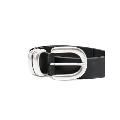 By Malene Birger Zoira Silver-tone Buckle Belt In Black