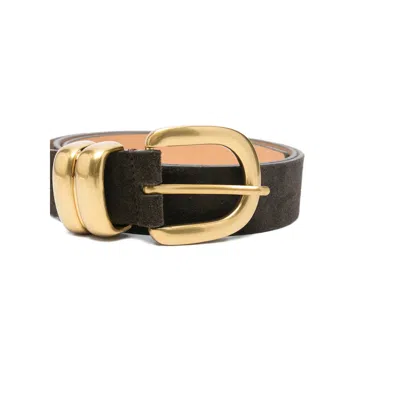 By Malene Birger Zoilo Suede Belt Coffee In Black