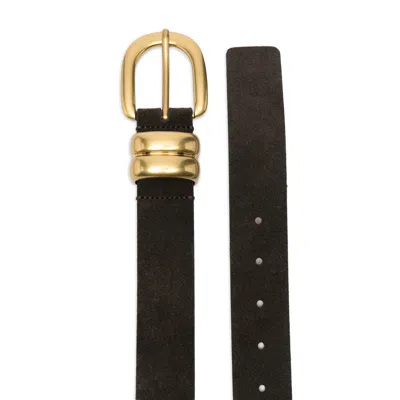 By Malene Birger Zoilo Suede Belt Coffee In Black