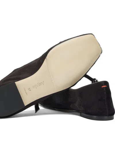 Aeyde Brown Ponyhair Ballerinas In Black