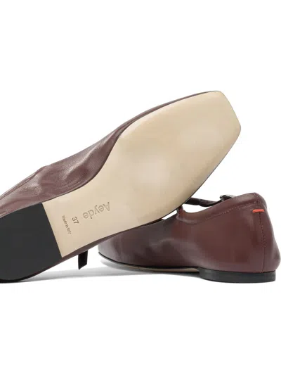 Aeyde "uma" Mary Jane Ballets Flat In Brown