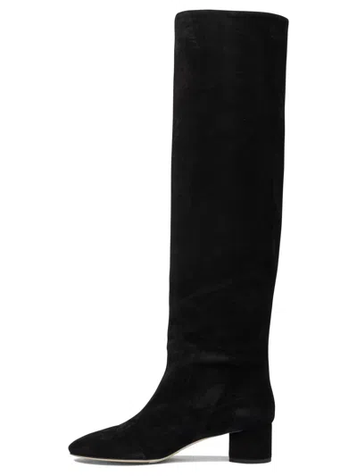 Aeyde Suede Block Heel Over-the-knee Boots In Black