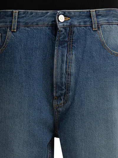 Alaïa Bermuda Shorts With Knit Belt In Blue