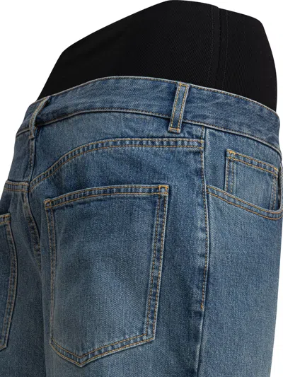 Alaïa Bermuda Shorts With Knit Belt In Blue