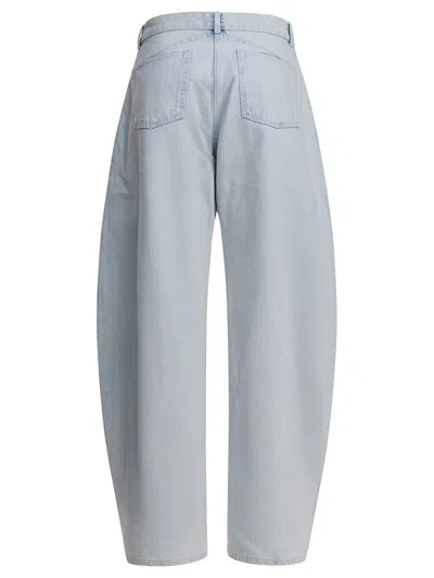 Alaïa Low Waist Rounded Jeans In Gray