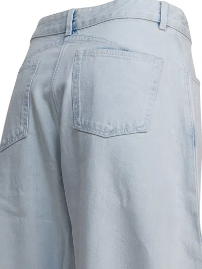 Alaïa Low Waist Rounded Jeans In Gray