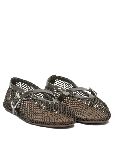 Alaïa Mesh Mary Jane Ballet Flats In Green
