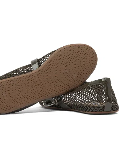 Alaïa Mesh Mary Jane Ballet Flats In Green