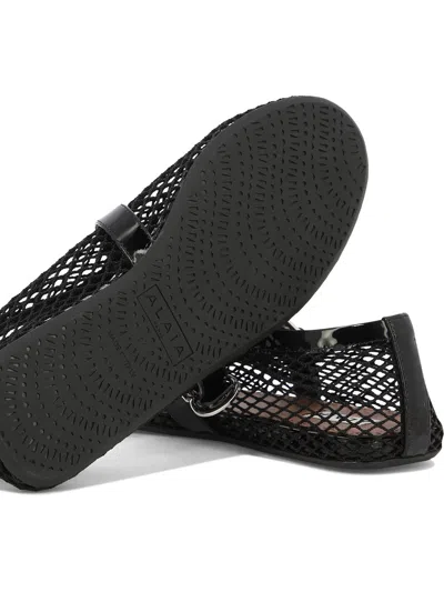 Alaïa Mesh Mary Jane Ballet Flats In Black