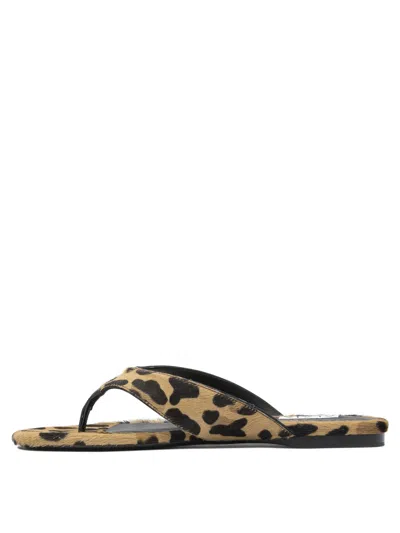 Alaïa Pony Skin Flip Flops In Animal Print