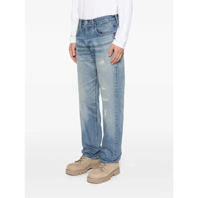 Levi's Distressed Belt-loop Jeans In Blue