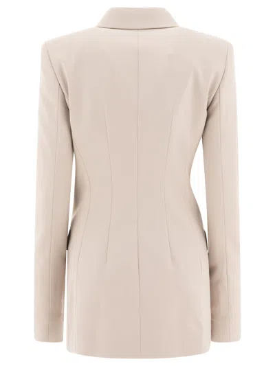 Sportmax Double-breasted Blazer With Spear Lapels Jackets And Coats Beige In Neutral