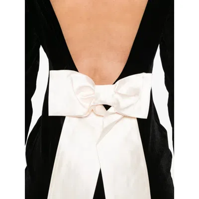 Never Fully Dressed Bow-detail Long-sleeve Mini Dress In Black