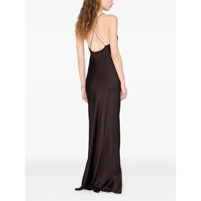 Anine Bing Laurel Silk-blend Satin Maxi Dress In Black