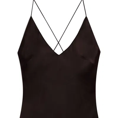 Anine Bing Laurel Silk-blend Satin Maxi Dress In Black