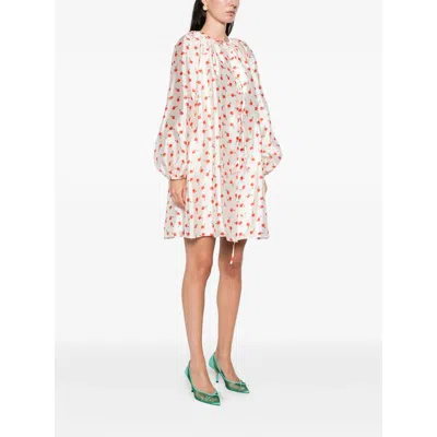 Stine Goya Tie Floral Mini Dress In White