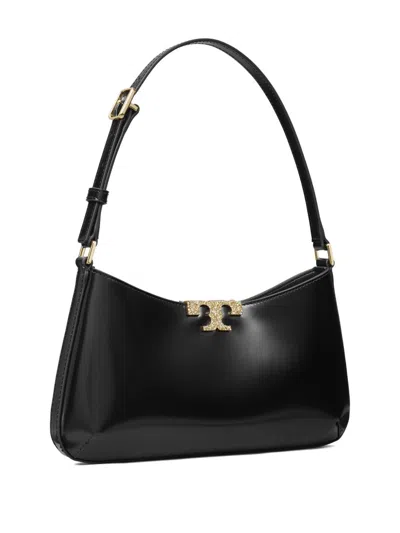 Tory Burch Eleanor Slim Leather Shoulder Bag In Black