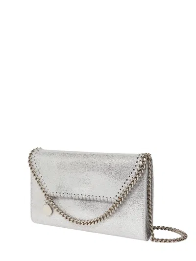 Stella Mccartney Falabella Crossbody Chain Wallet In Silver