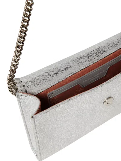 Stella Mccartney Falabella Crossbody Chain Wallet In Silver