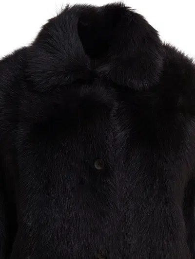 Semper Fur Coat Jackets And Coats Brown In Black