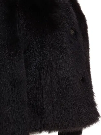 Semper Fur Coat Jackets And Coats Brown In Black