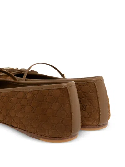 Gucci Horsebit Ballets In Brown