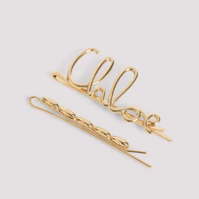 Chloé Chloe Icon Hair Clip Women In Yellow