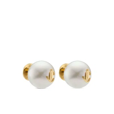 Jimmy Choo Women Maxi Pearl Studs Earrings In White