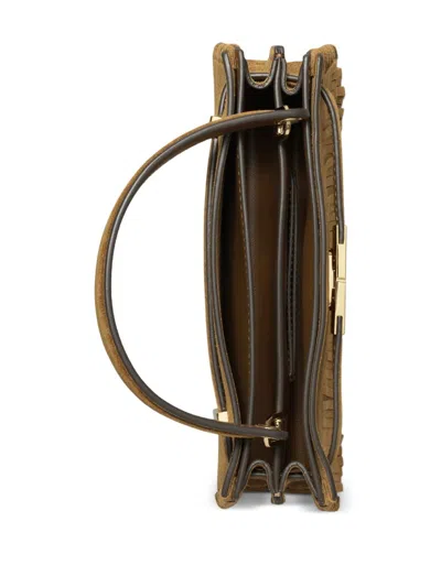 Tory Burch Lee Radziwill Suede Leather Mini Bag In Brown