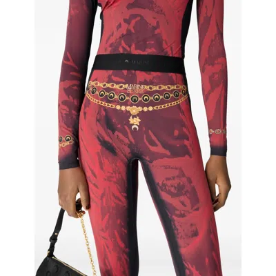 Marine Serre Printed Jersey Leggings In Red