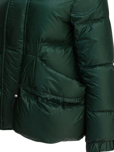 Sacai Quilted Nylon Down Jacket Jackets And Coats Green In Green