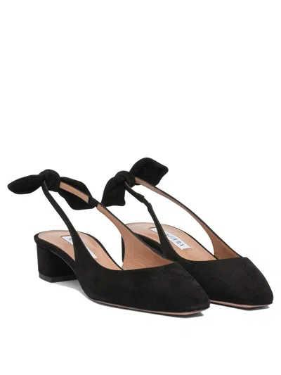 Aquazzura Heeled Shoes With Bow Tie Detail In Black