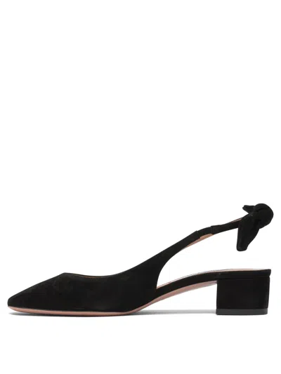 Aquazzura Heeled Shoes With Bow Tie Detail In Black