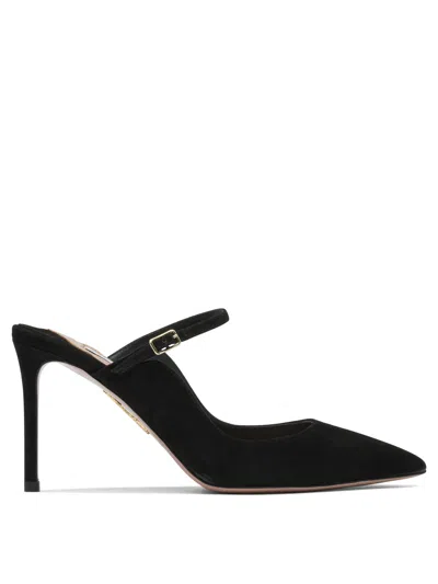 Aquazzura Mary Jane Mule With Heel 80mm In Black