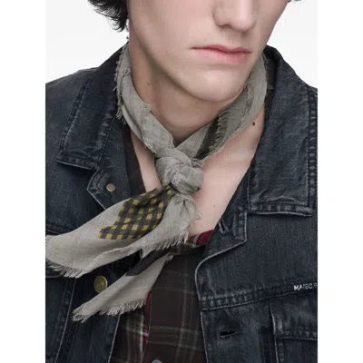 Maison Margiela Frayed-edge Checked Scarf In Multi