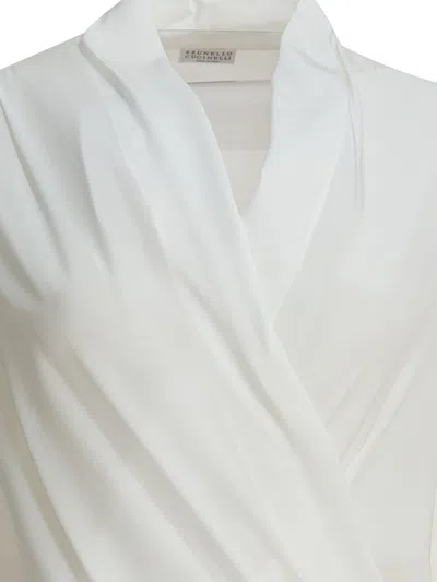 Brunello Cucinelli Women Silk Body Shirt In White