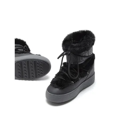 Moon Boot Unisex Ltrack Faux Shearling Boots In Black