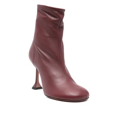 Amina Muaddi Shoes Red In Burgundy